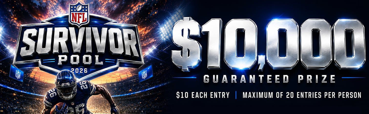 NFL Survivor Pool 2026 - $10,000 Guaranteed Prize